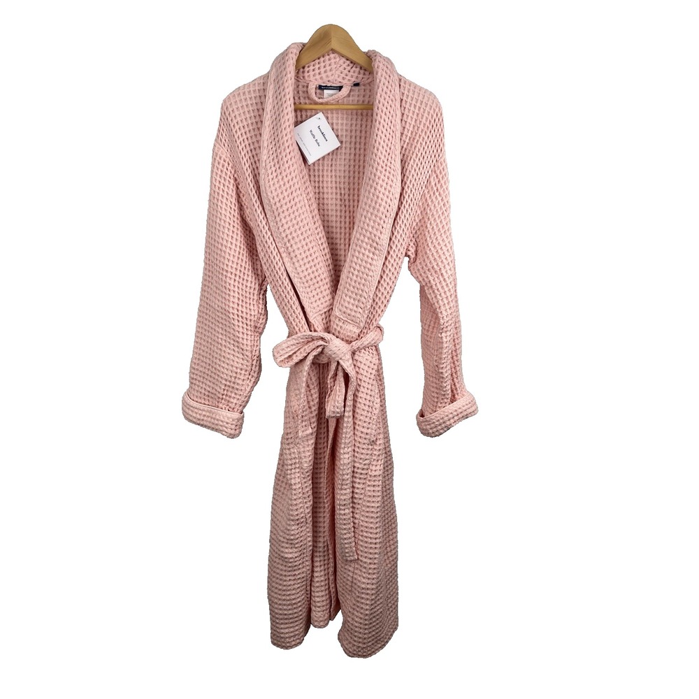 Brooklinen Waffle Robe Large Flamingo Pink Discontinued Womens Turkish Cotton